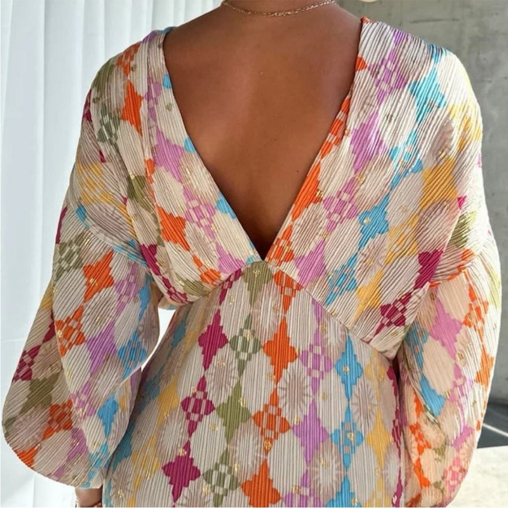 COMMENSE Multicolor ribbed dress Patterned Dress